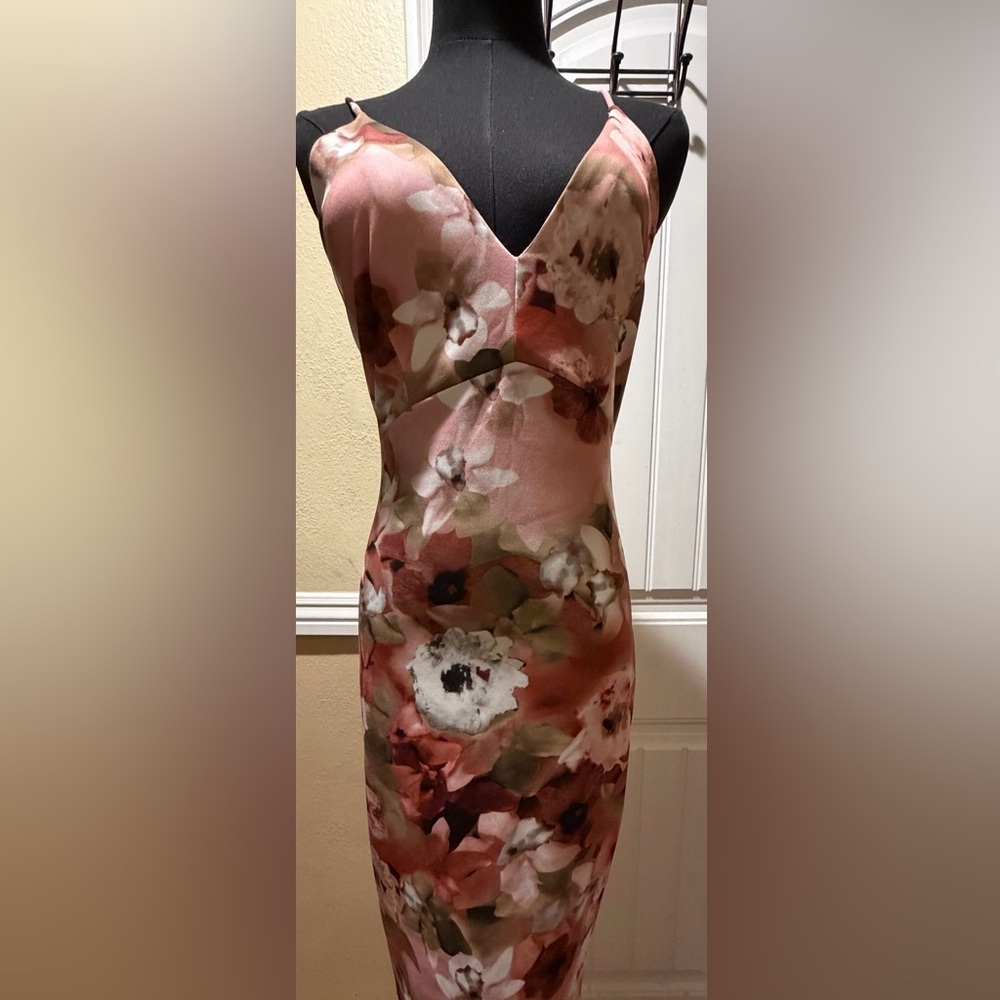 Windsor Floral Dress in Pink and Brown